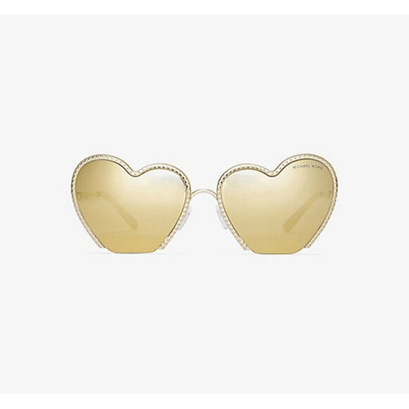 Michael Kors Heart Breaker Sunglasses Gold Metal Shiny Sunnies 100 UV Protection - Picture 1 of 16